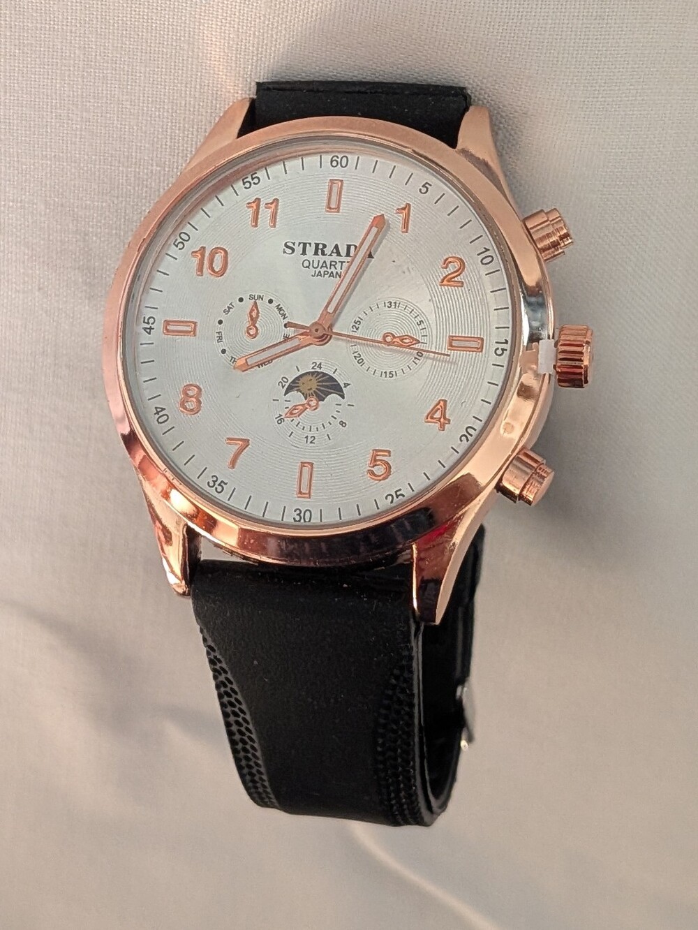 Strada Men's Black and Rose Gold Sport Watch (New)